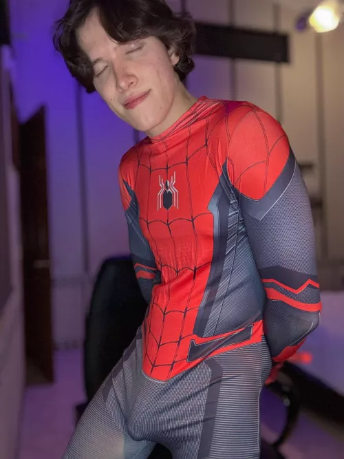 This year I’m Spiderman, wanna see me shoot my spider web?  by Kevingoodboytwink