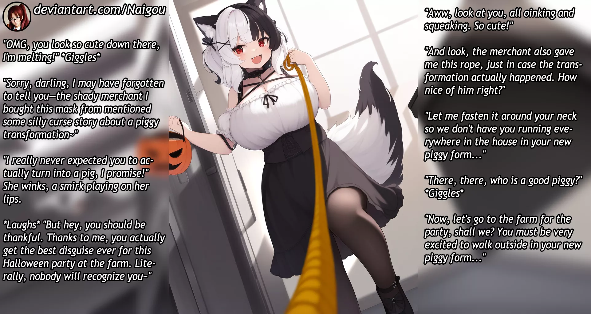 Become her pig for Halloween Part2 [commission][femdom][pig TF][transformation][pet play] [for beta losers only, you've been warned!] posted by Nalgou