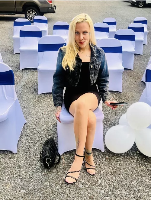 Black dress and heels with of course nude pantyhose  by britneyblade