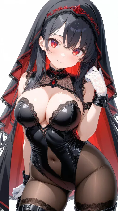 Black/Red Veil by CheetahSperm18