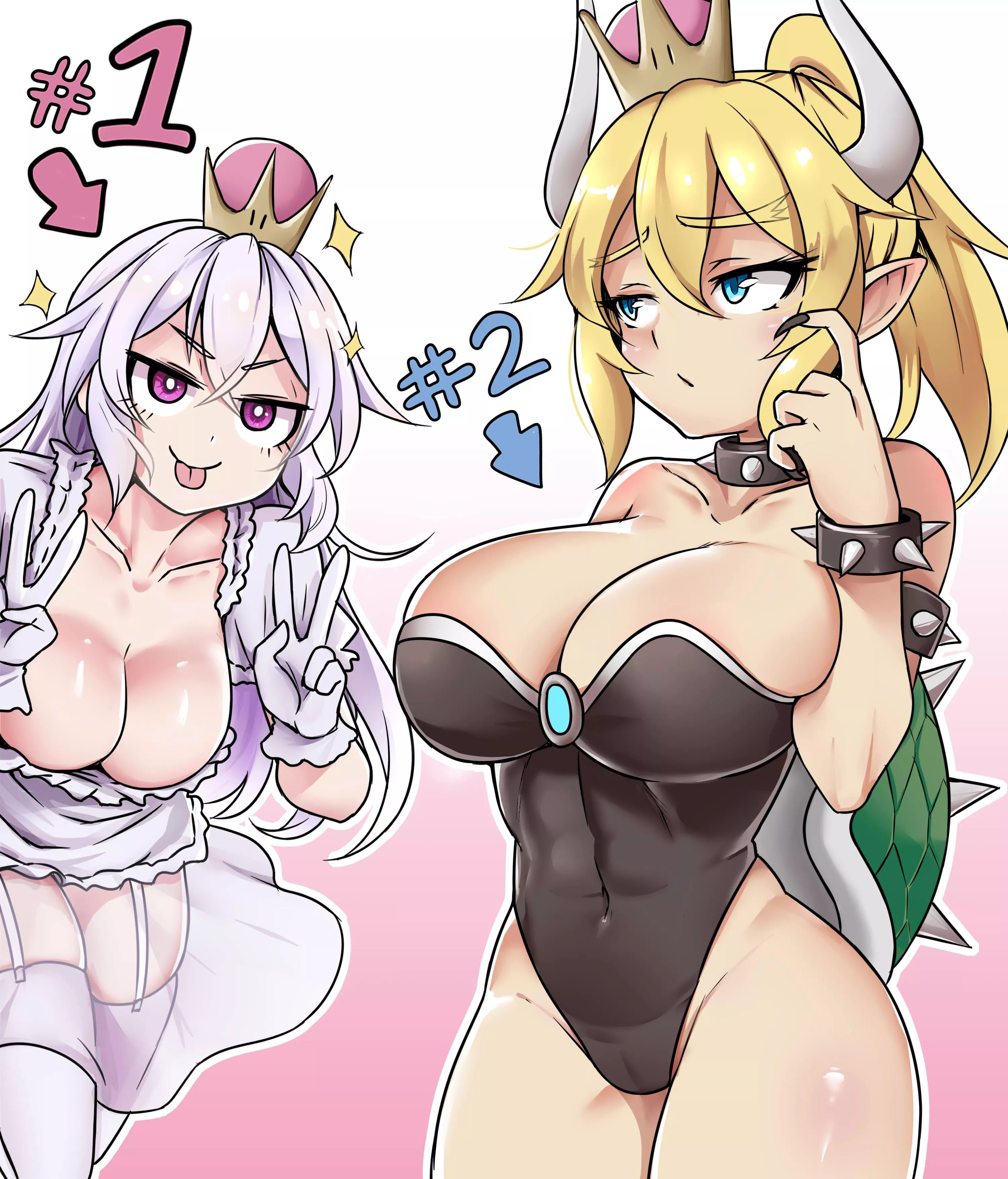 Boosette Gloats over Bowsette [Mario] posted by Keyblade_Yoshi
