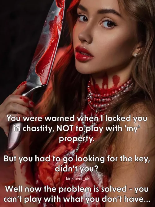 Looking on the positive, your panties are going to fit soooo much better now…  by kinklover_uk