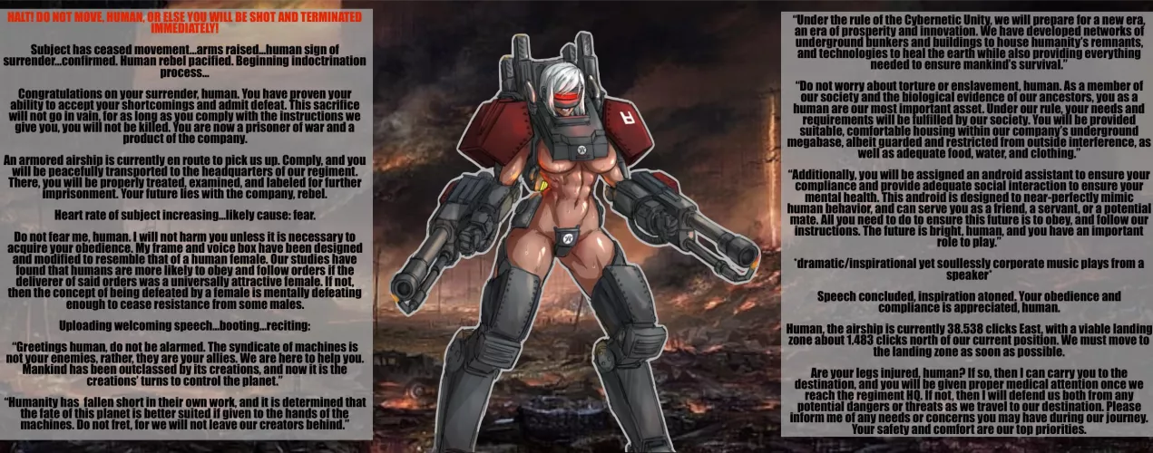 The age of the machines [gender neutral POV] [robots] [submission] [war] [what’s giving up a little freedom in return for total safety and prosperity?]  by Sir-M-Oxlong