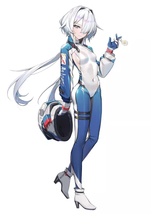 White/Blue Racer Suit by CheetahSperm18