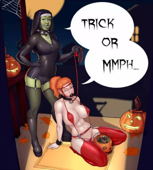 I love helping my mommy collect candy on halloween (Zionalexiel)  by Monicathelu