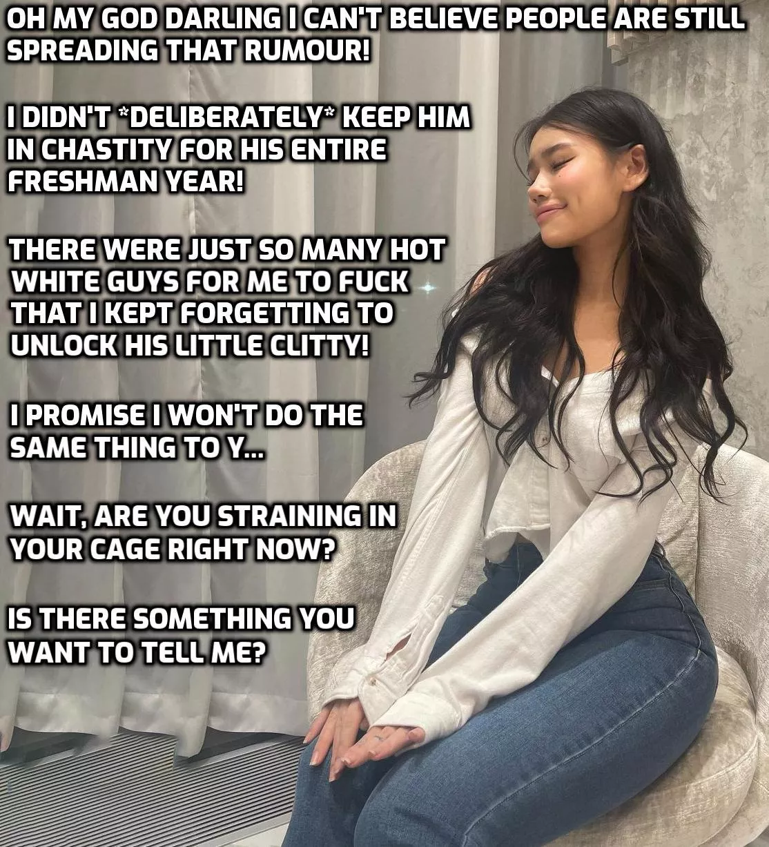 She knows exactly what she's doing to you. [ASIAN] posted by nubsimp