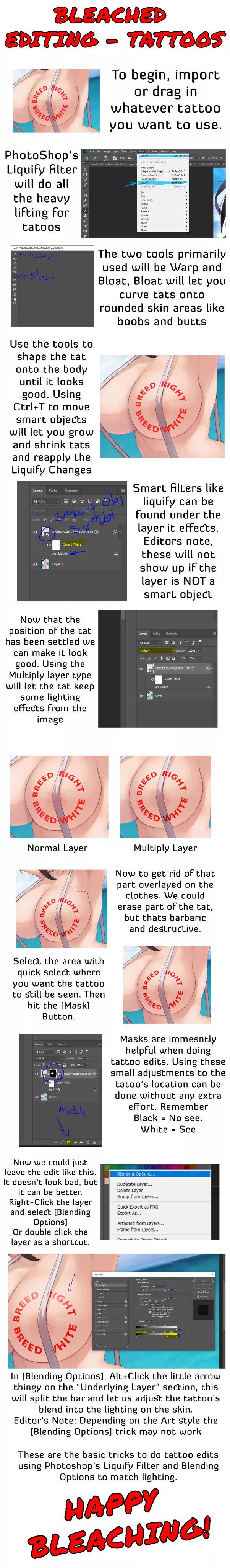 Bleached Tutorial  - Tattoos posted by jjhung100