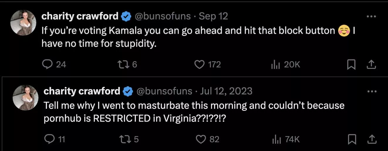 Charity Crawford confused about which party is anti-porn posted by Pet-The-Cyndaquil