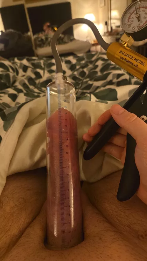 Penis stretching tonight. Feels really good pumping the dick and stretching it 🥰 by Fit-Dingo-6660