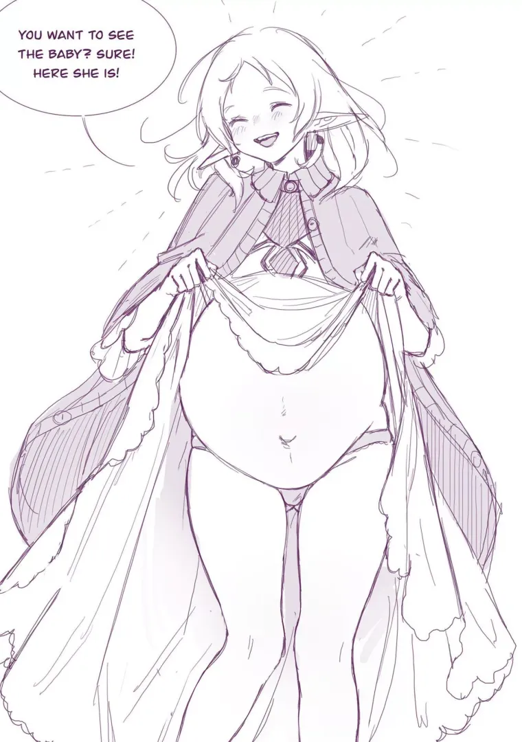 Pregnant Sylphiette Sketch by HeavyLancerthe8th
