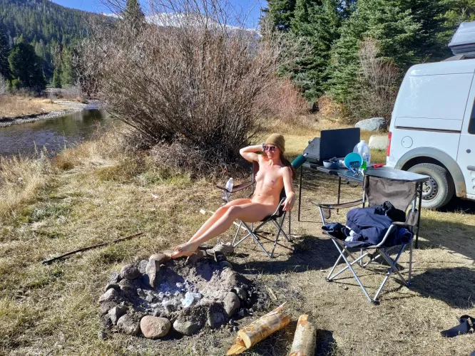 Camping by the river.  by TheSierraDawn