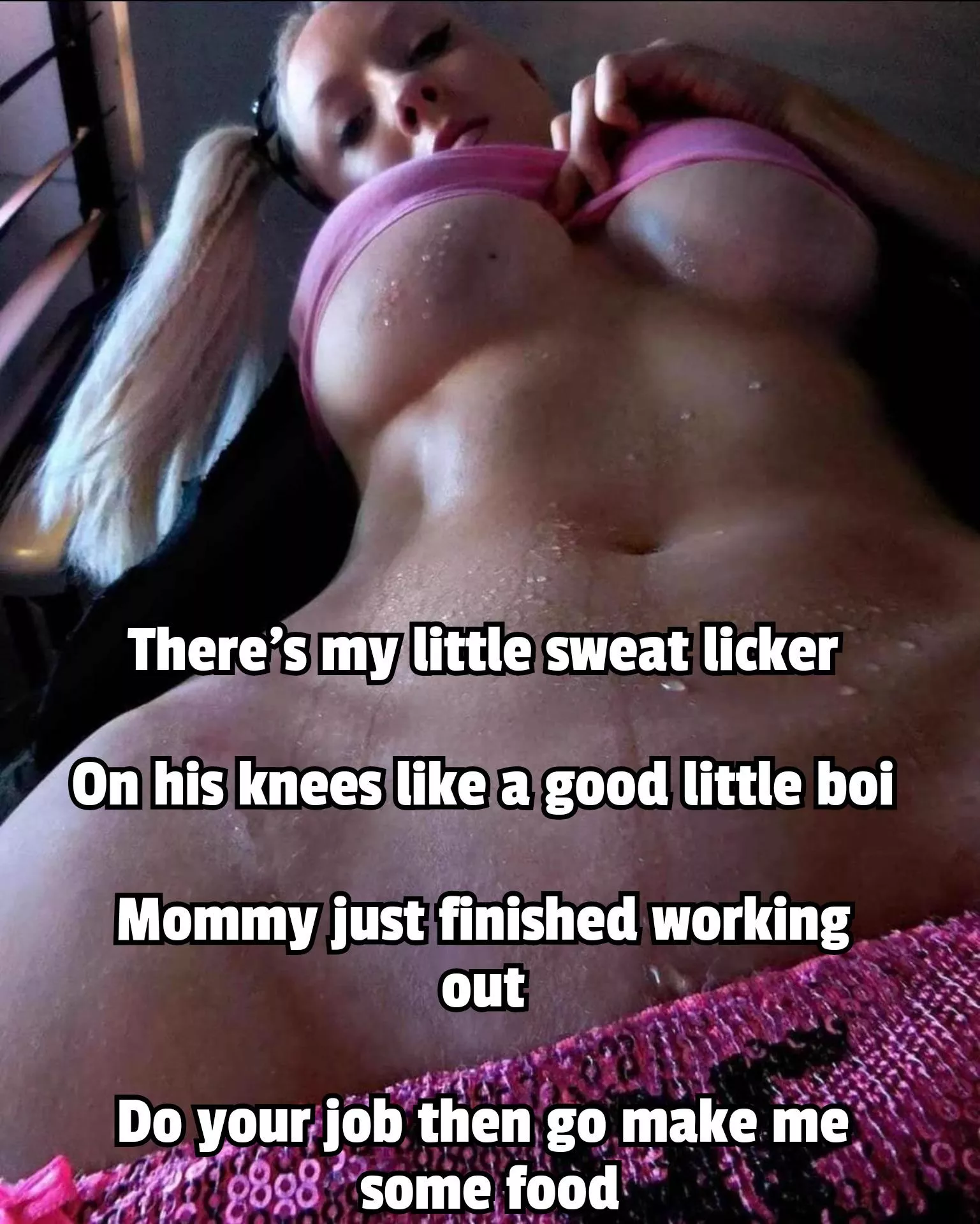 Little sweat licker posted by Captionsforever