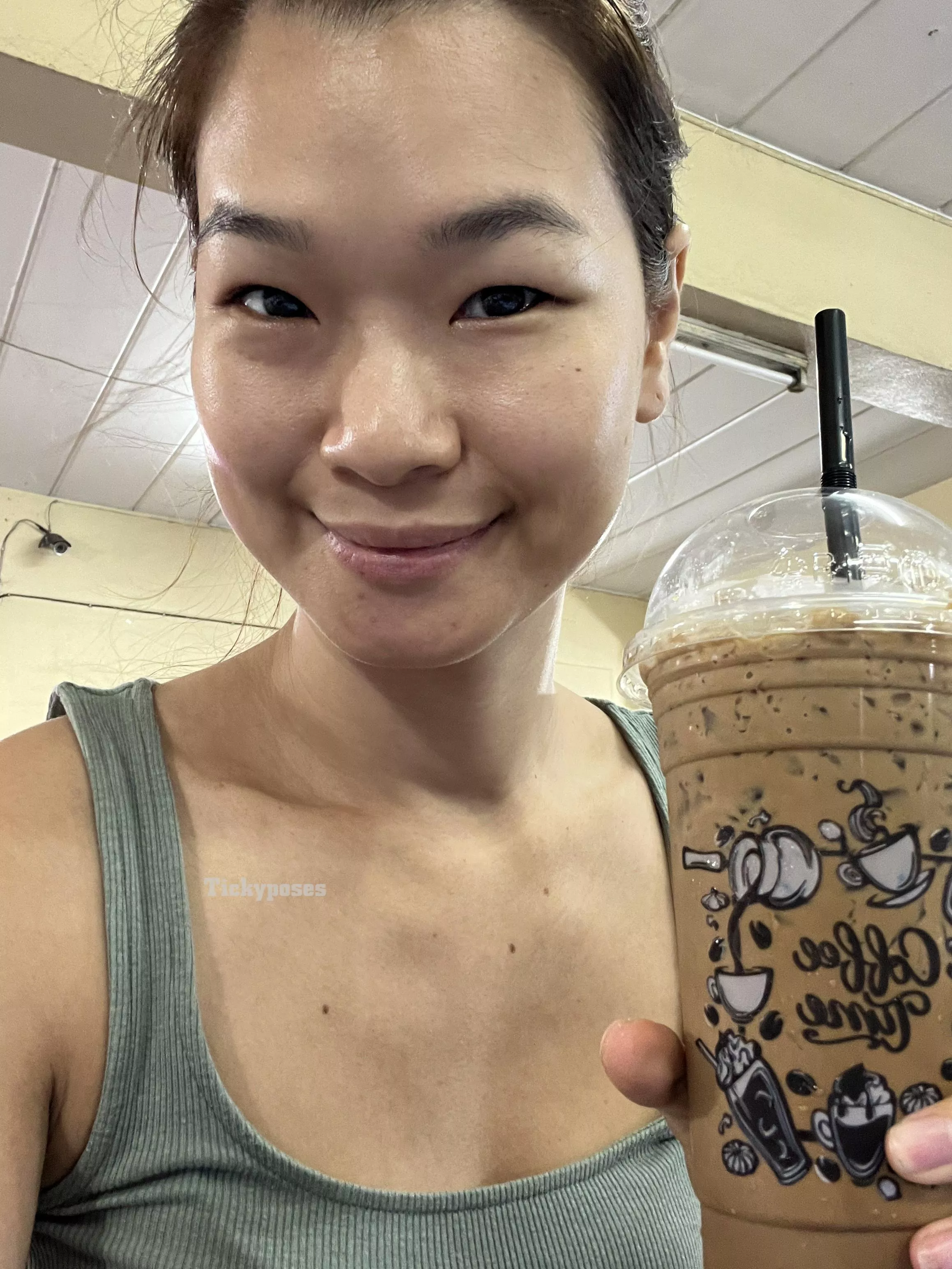 After gym iced coffee (F) posted by Tickyposes