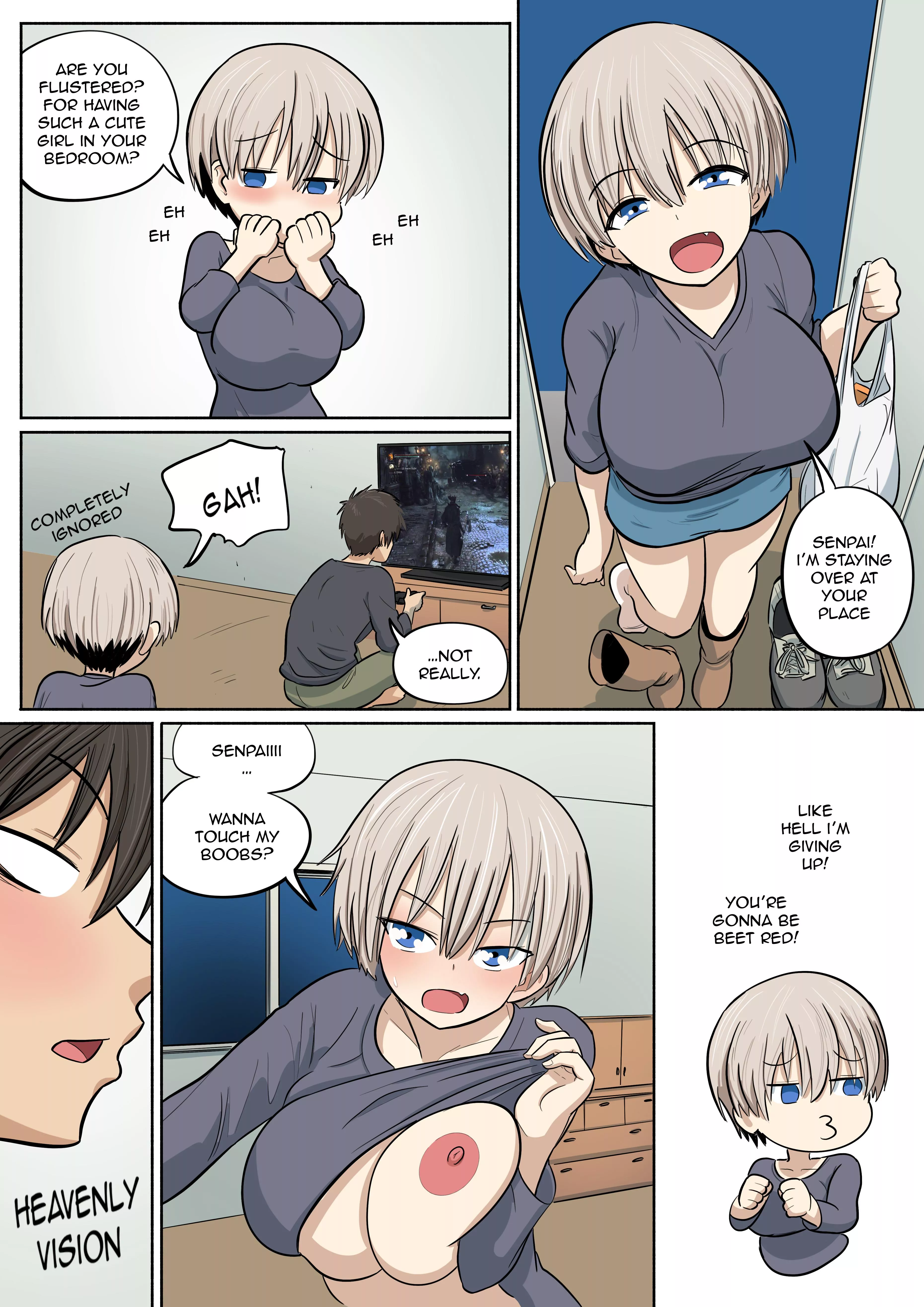 Incipit from (Lascivious Art) latest doujinshi, “Uzaki-chan wants to stay over” posted by Lascivious_Art