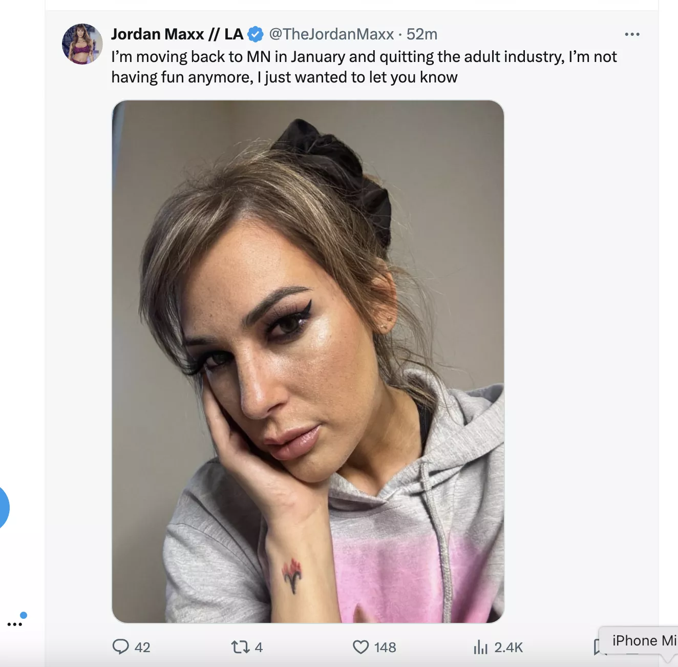 Jordan Maxx leaving porn?  posted by DSCholly