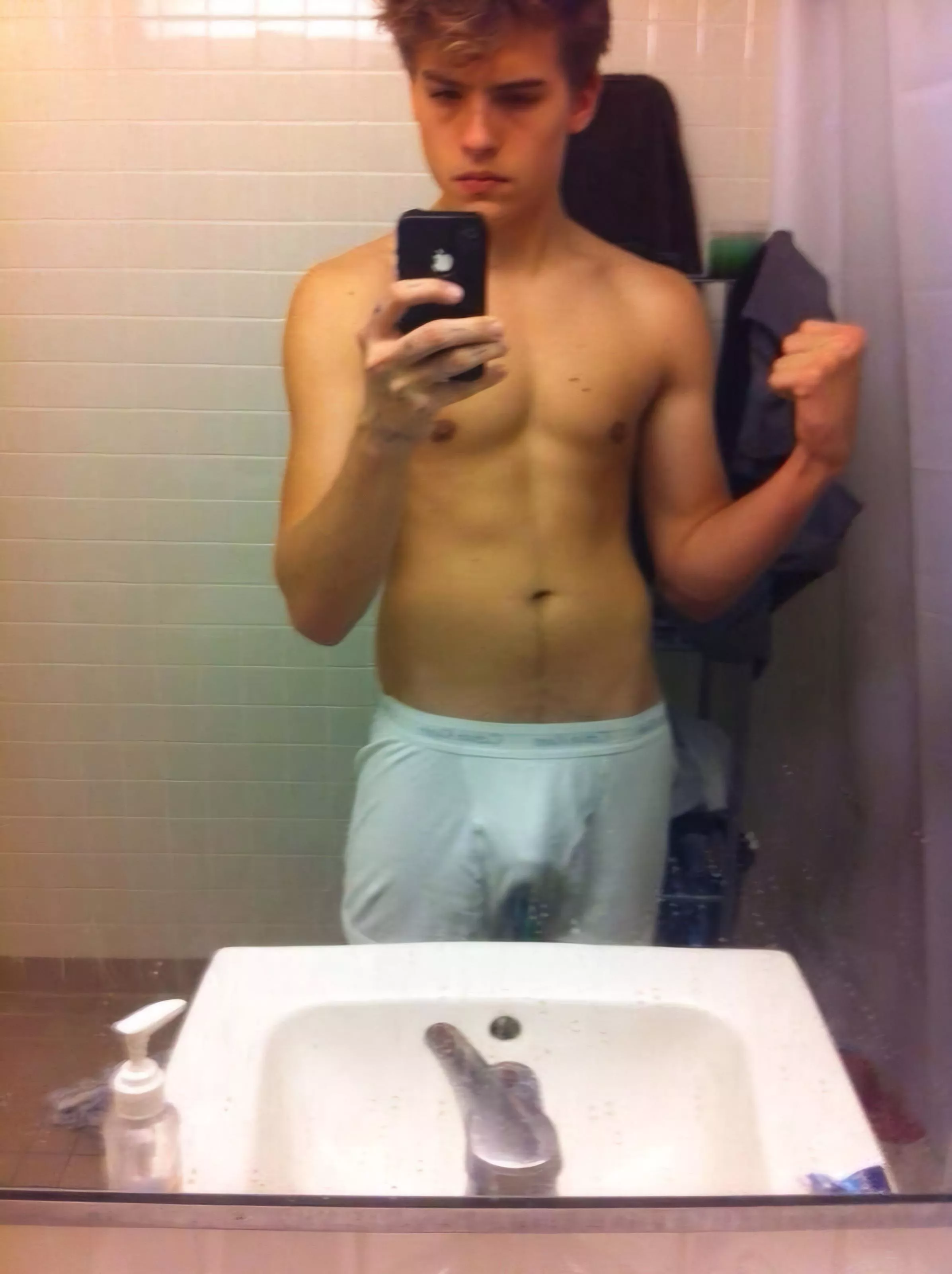 Dylan Sprouse [look at that dirty mirror]  posted by PigBoyJohn