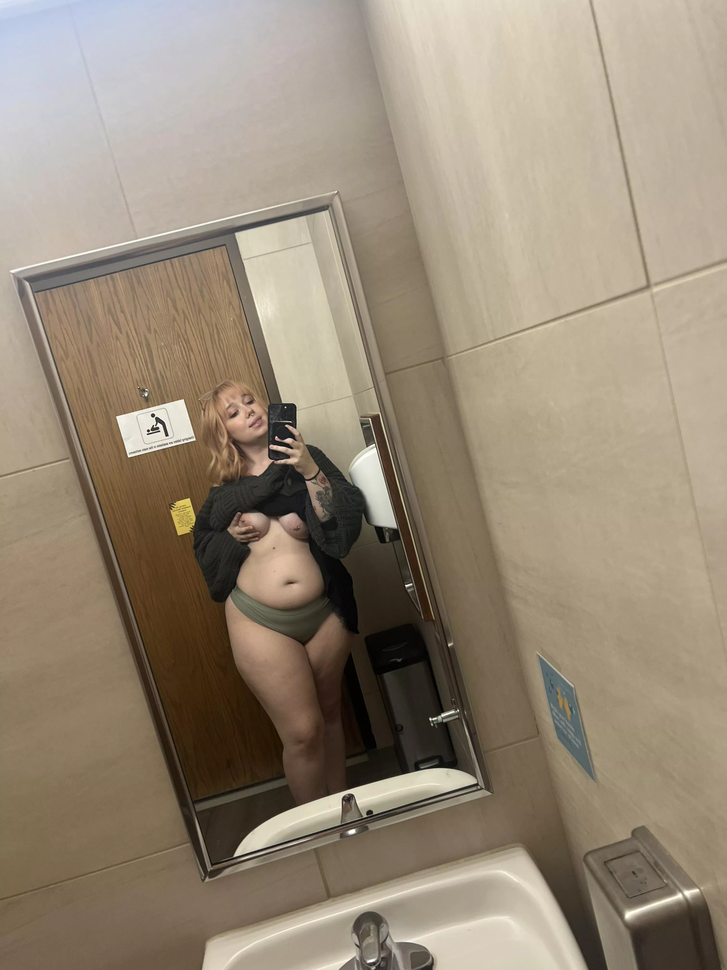 Just playing with my tits at work 🫣 posted by Glitteringworm78