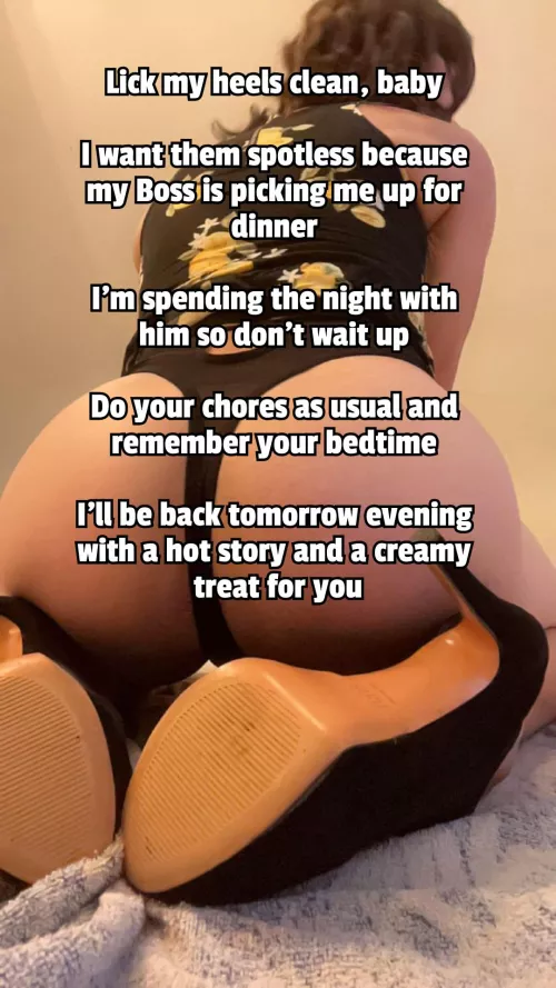 Lick them clean for her date by Captionsforever