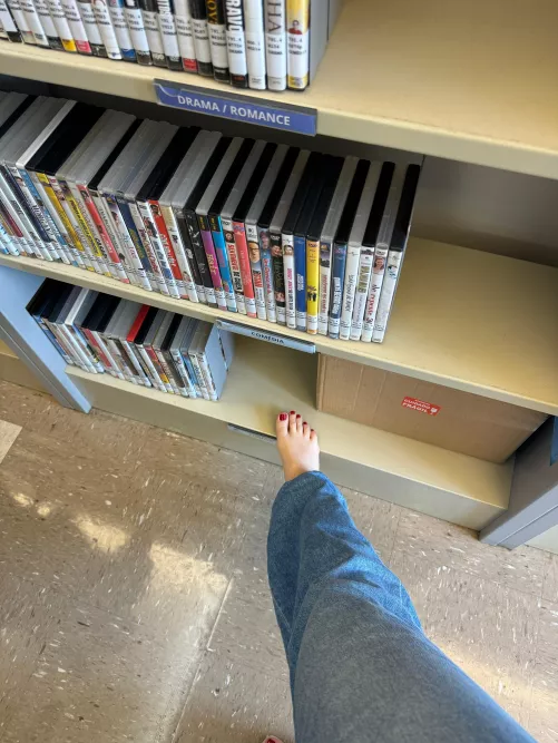 Toes or soles? Which one you will worship in the library? by Crystal_Foot