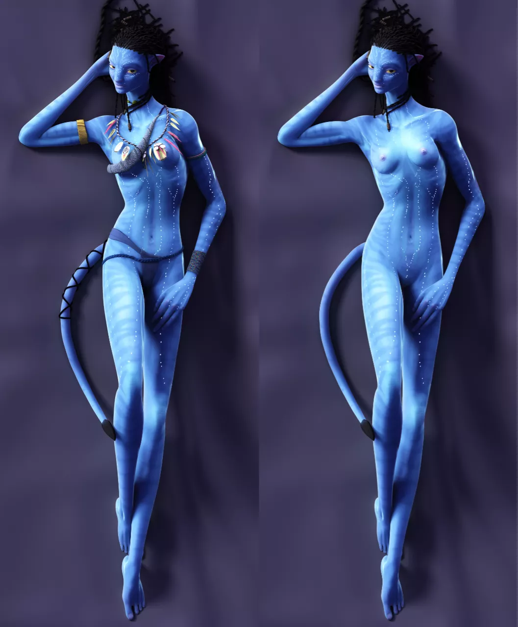 Na'vi model posing nude (Fierox88) posted by NastinaX