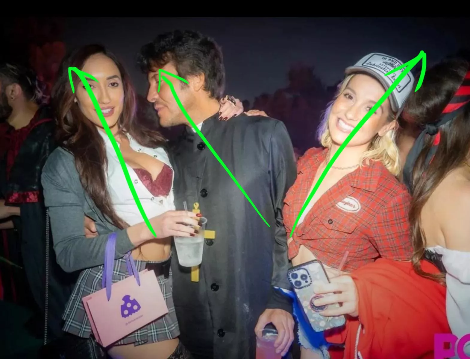 Mike adriano failing the green line test. notice both girls leaning away from him. posted by CompletionistCuckMod