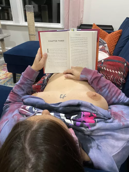 The best way to read is usually naked but it’s getting colder…really enjoying this book by Frogger9999