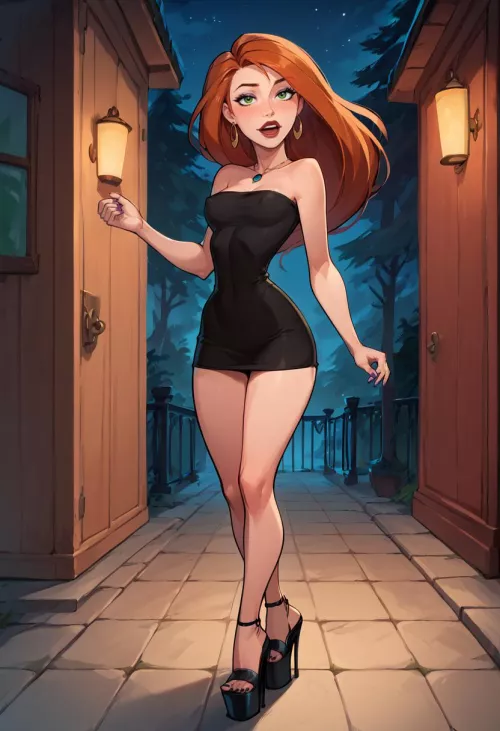 Kim Possible loves short dresses and she isn’t mad about what people might see, either (ai) by Disastrous-Wasabi744