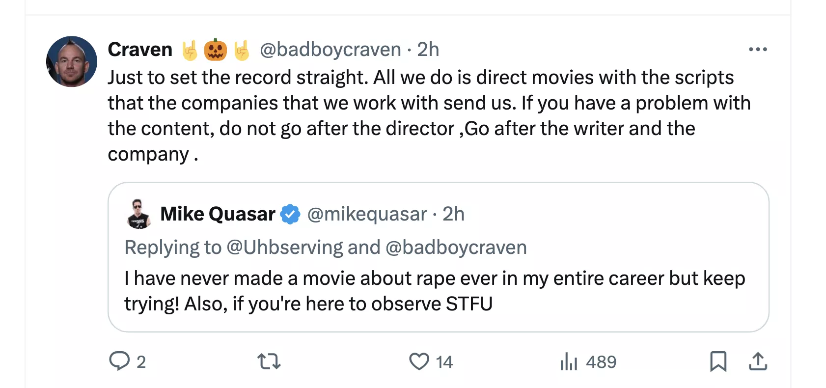 Director Craven Moorehead: ‘just following orders’ posted by DSCholly