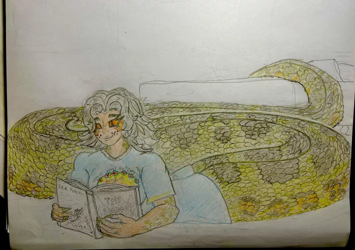 An anaconda in her dorm room by DeterminedEggplant