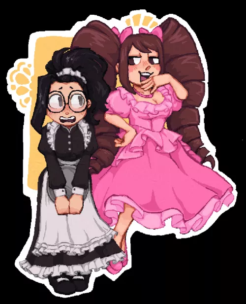 [Animate] Ojouchaco and Her Maid by Pixel-chan-doodles by JudithNeff