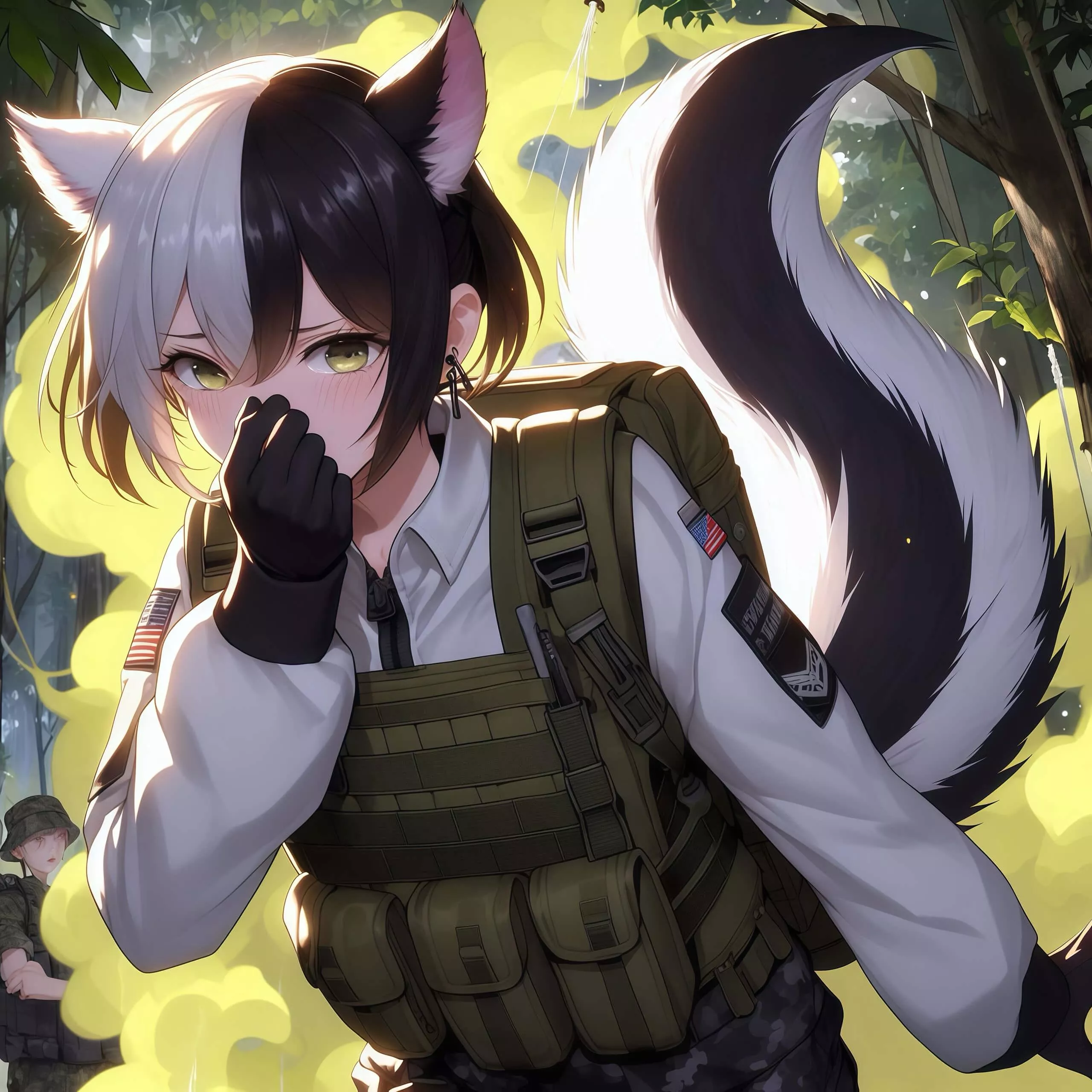 Military Skunkgirl Interrogation! [Fart] [Skunkgirl] [Caveduck] posted by Horniest-Around