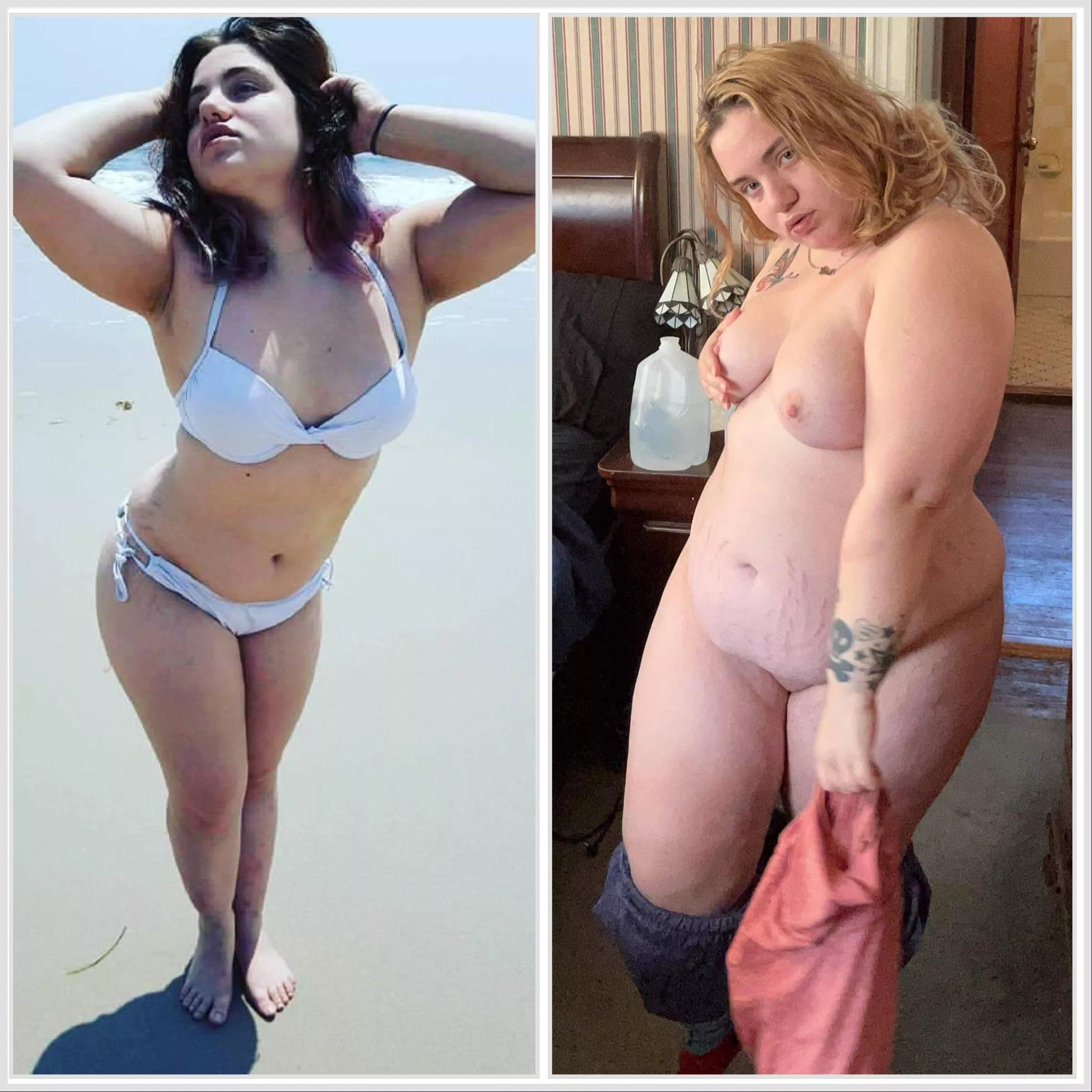 My girlfriend before and after gaining weight 🥵 posted by cmotofny