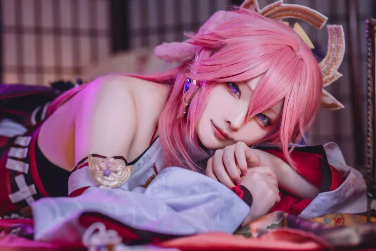@himeko074 Yae Miko Cosplay Genshin Impact by Pwnagepancakes
