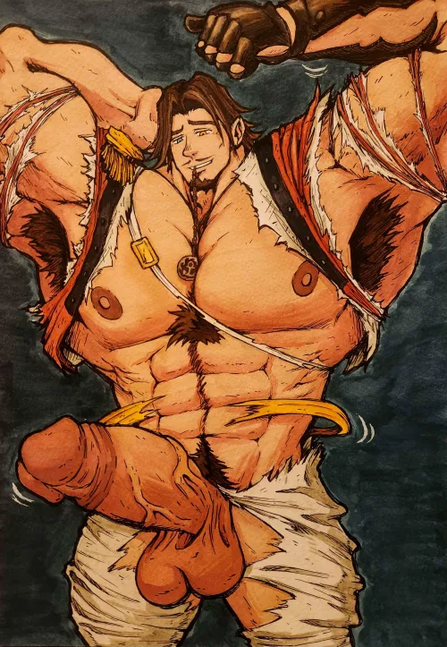 Jose Baden (IDV) in need of a new uniform! [art by OP/CW: MuscGrw, HypCk] by punk_nautikal