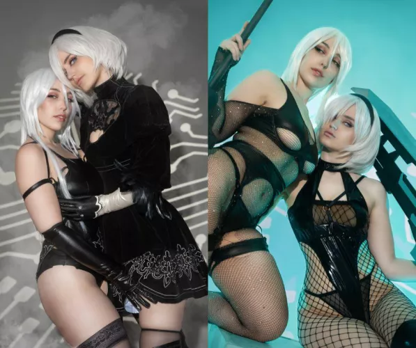 Our take on 2B & A2 from Nier: Automata by Soalianna & Ara.Kamelia by Expert-Stranger6388