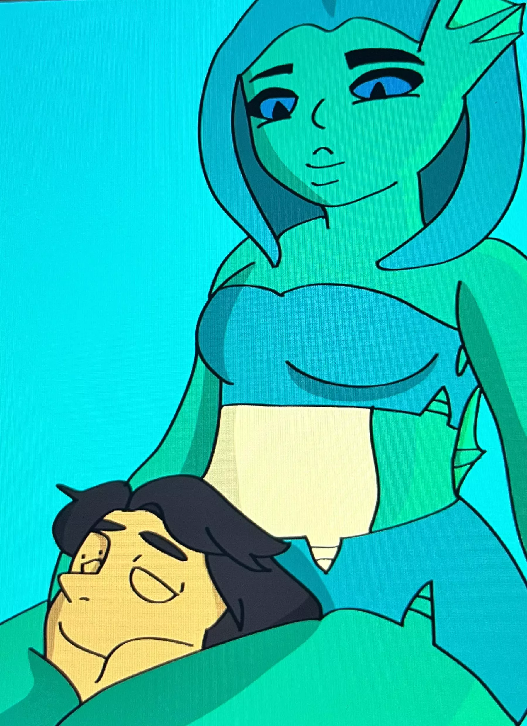 Dan snug between Neo’s thick fishy thighs. posted by basicbrickboy