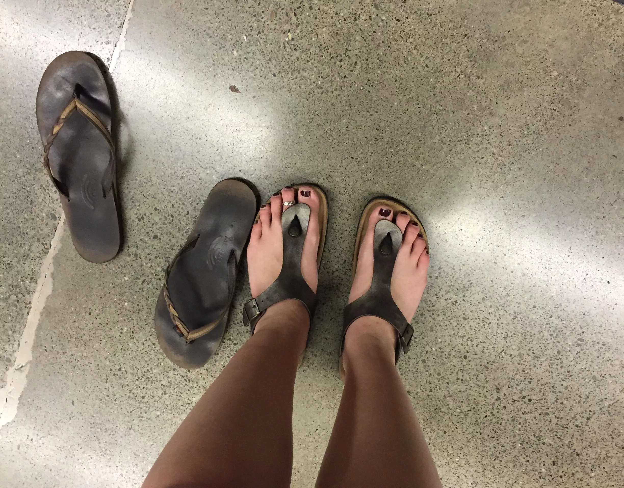 Put in my friend’s sandals for fun one time 😄 posted by on_level_ground