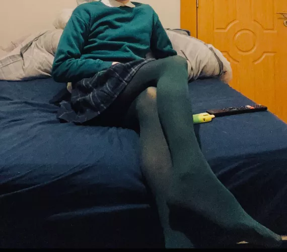 Sissy school girl in her pretty uniform  by TheBrandNewLeah