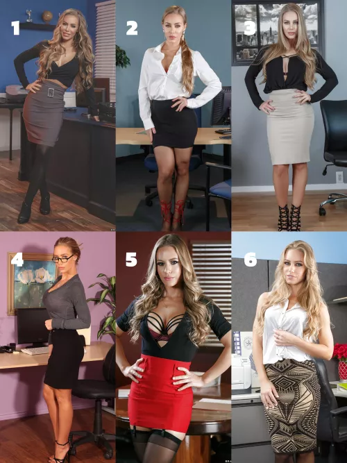Your secretary, Nicole Aniston, wants a pay raise—she’s scheduled a meeting with you. Which outfit gives her the best chance? by passpulsee