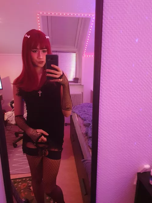 Caged under my black dress 🩷 by lewdpillows