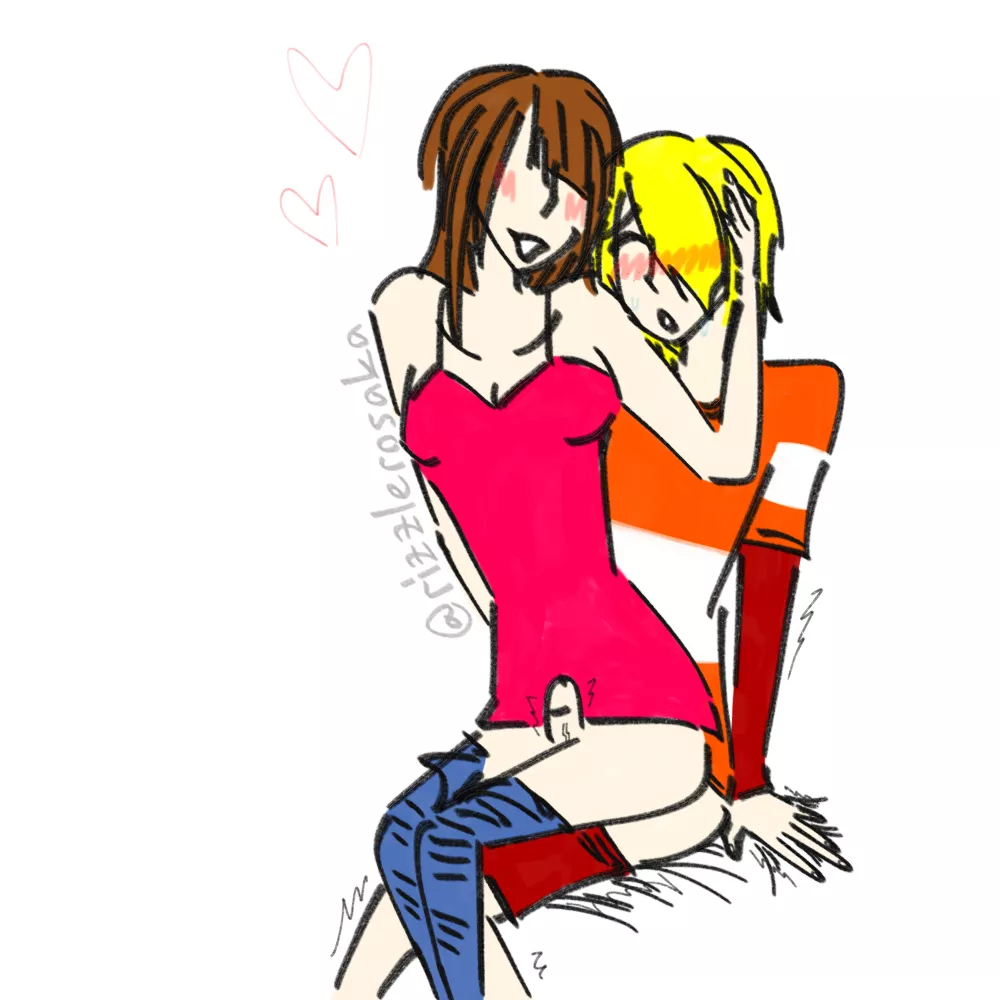 giving him a thighjob :3 (oc) [art by me] posted by rizzlerosaka