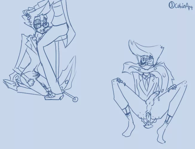 staticeel sketches (fanart for Good Boy by AllIWantIsPasta on AO3) by CubieArt