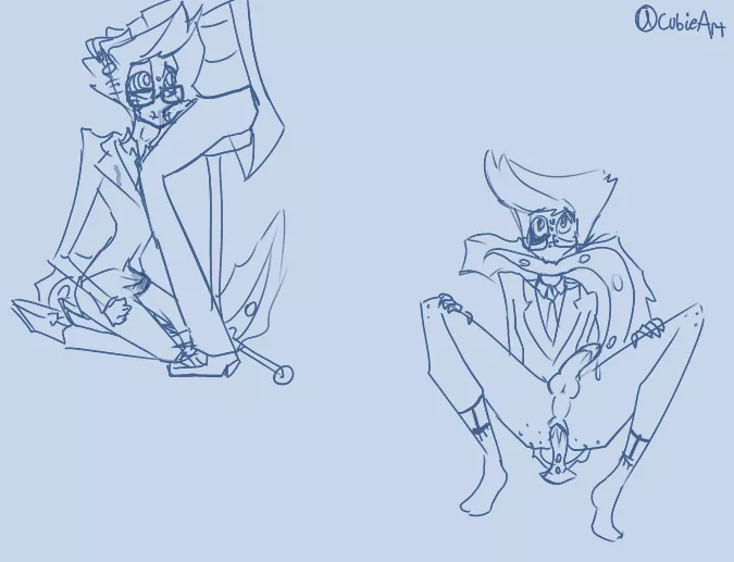 staticeel sketches (fanart for Good Boy by AllIWantIsPasta on AO3) posted by CubieArt