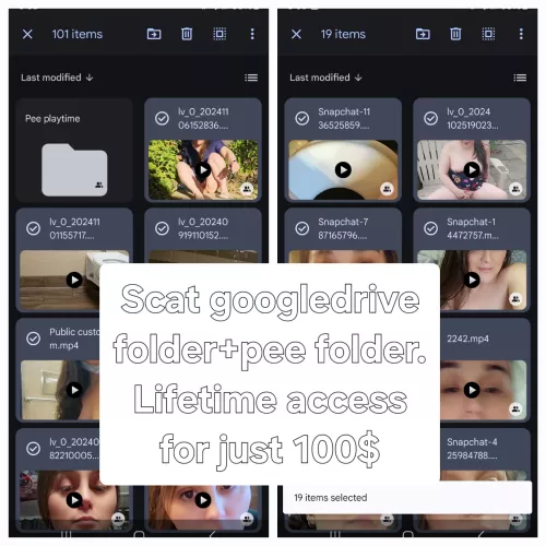 Scat gooogledrive 100$ cashapp/paypal plus pee folder acaccess. One time purchase!! by missprettyinadress