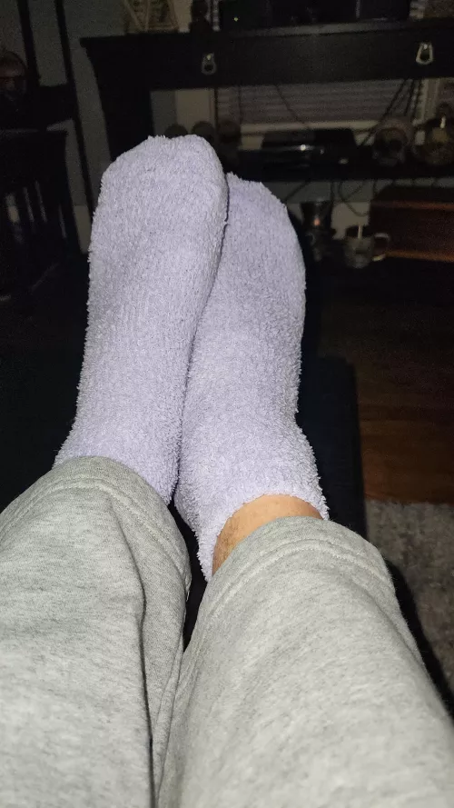 Fuzzy socks in the light feeling right  by laceysissyslut