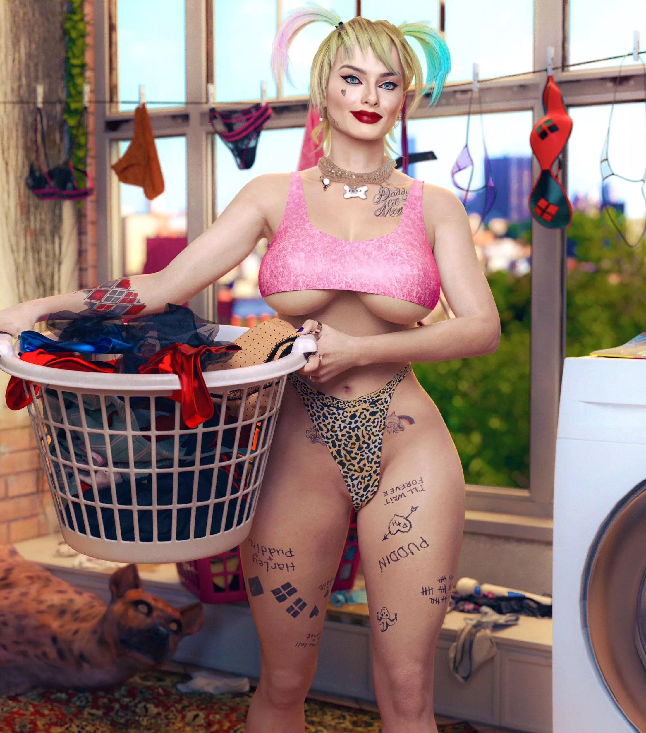 Harley doing her laundry (4TeaSe7en) posted by Agent_4_tea_se7en