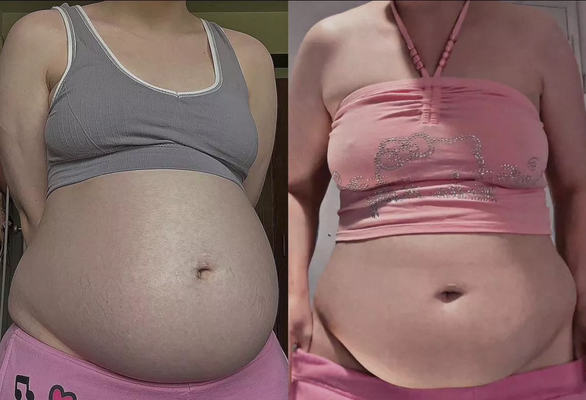 4 months ago vs now🥰 first was taken while stuffed the second is empty 😅 posted by magnoliacraves