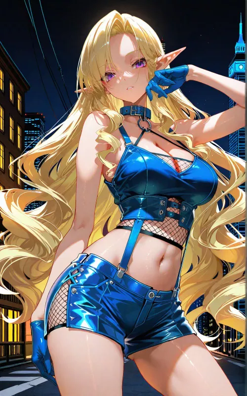 Blonde Elf in Blue  by CheetahSperm18