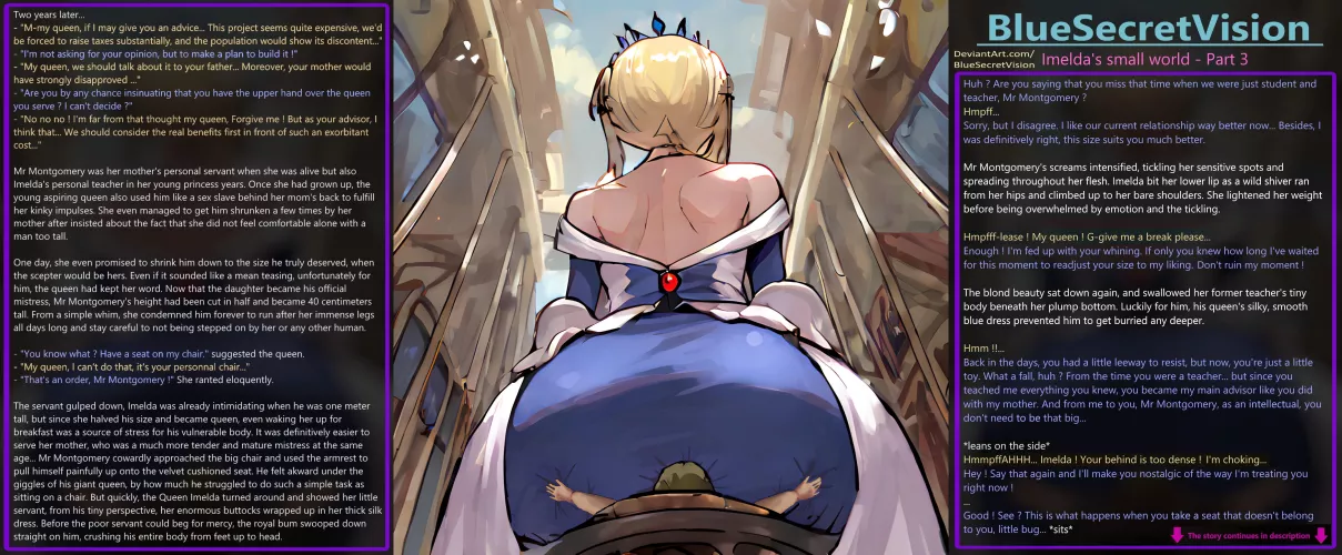 Femdom story [Shrink] [buttcrush] [femdom] - Imelda's small world (3 / 7) by BlueSecretVision