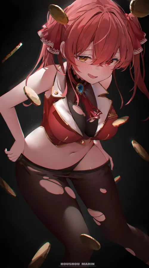 [Houshou Marine] Taking off her pantyhose by marxsander2016